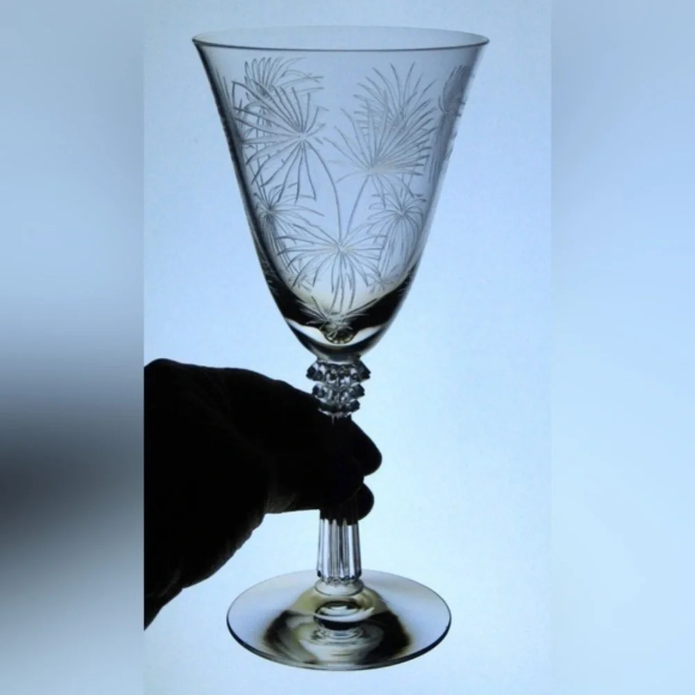 Vintage Fostoria Lido Scepter Stem Crystal Goblets